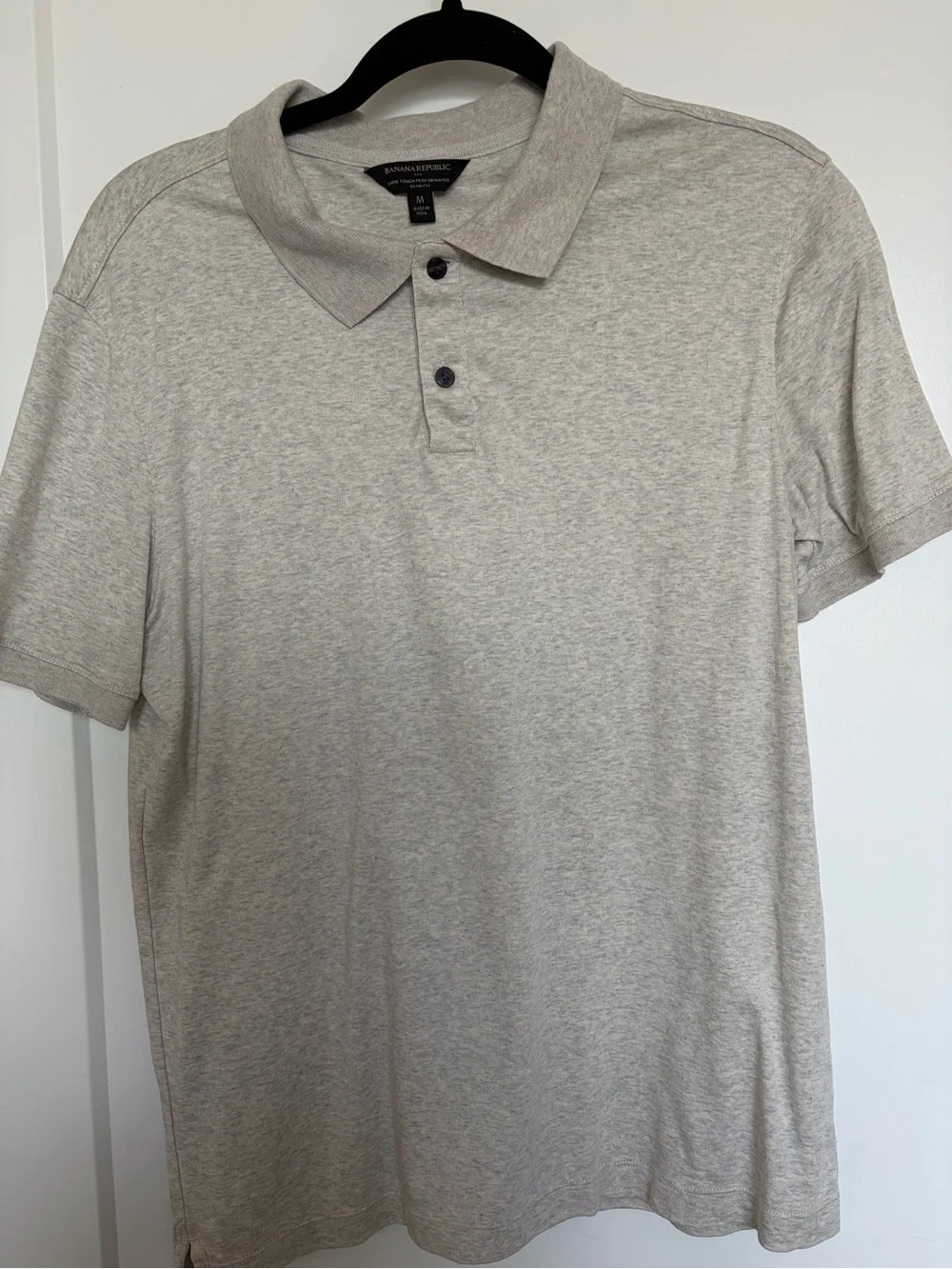 Banana Republic Men's Luxe Touch Performance Slim Fit Polo - Light Grey (M)
